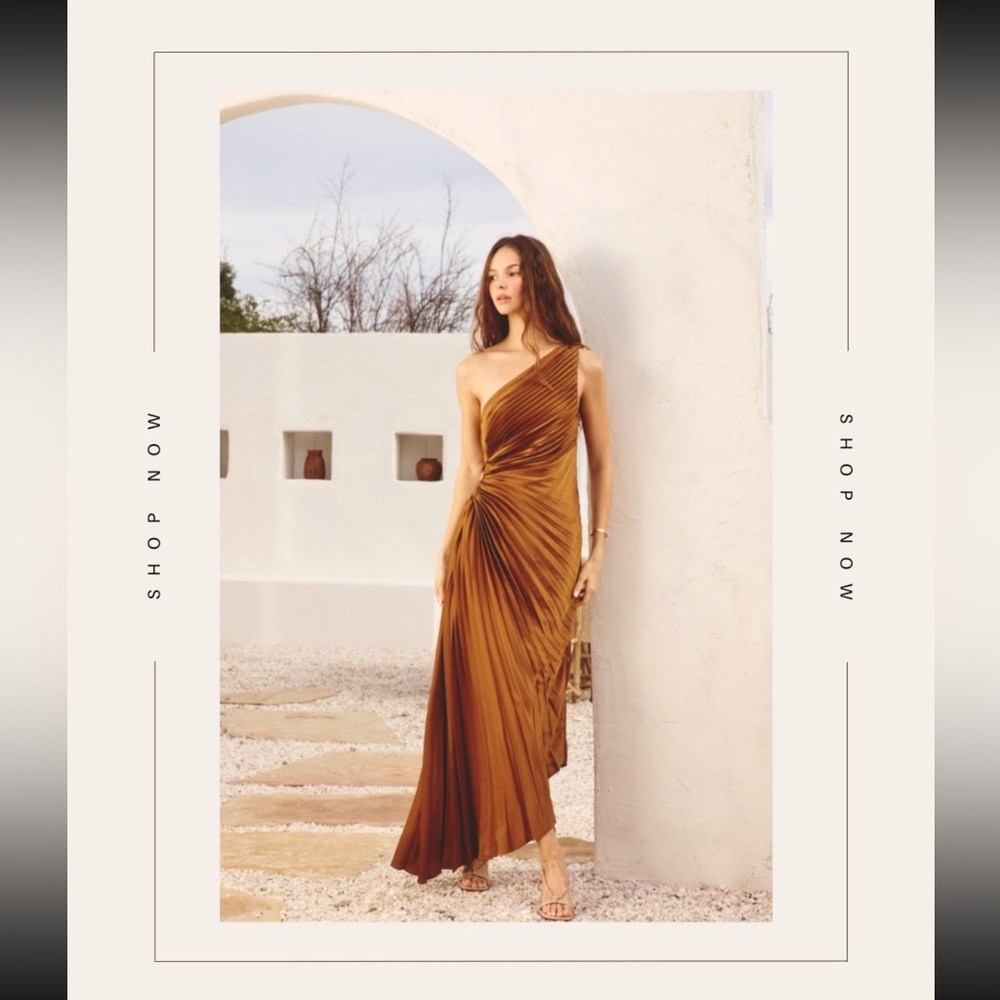 Ochre Olympia pleated dress